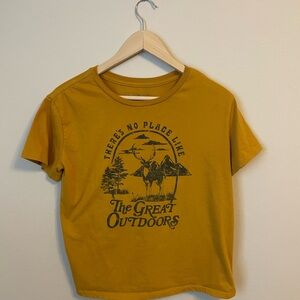 Fifth Sun - Mustard Great Outdoors Women’s Graphic T-Shirt - Size L